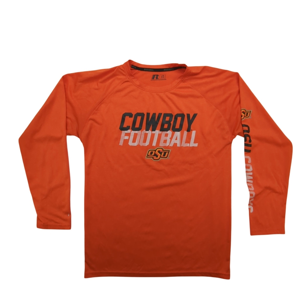 Oklahoma State Cowboys Shirt Mens Large OSU Football Long Sleeve Russell NCAA